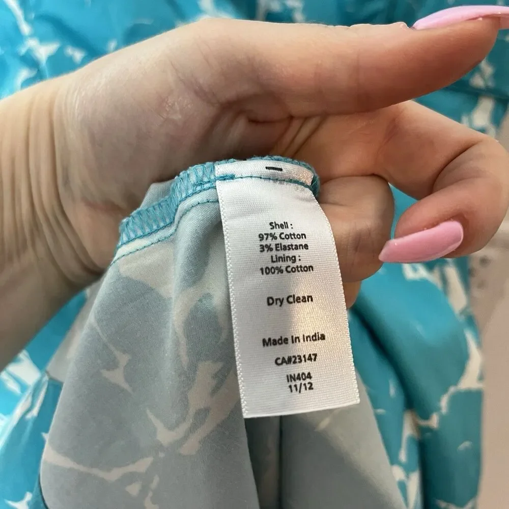 Talbots Blue Floral A-line Dress Pockets Fit And Flare 6P 205 - Picture 4 of 7